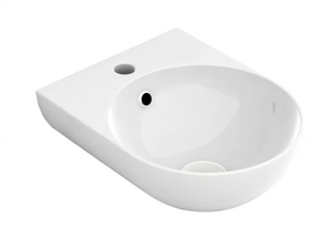 MILADY - Ceramic handrinse basin with overflow round _ Olympia Ceramica